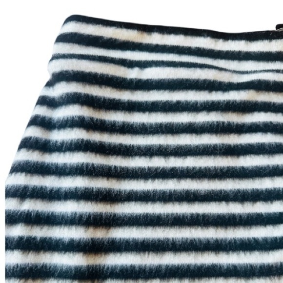 Maeve by Anthropologie Angora Feel Black White Striped SOFT Fully Lined Skirt 8 - Picture 2 of 8